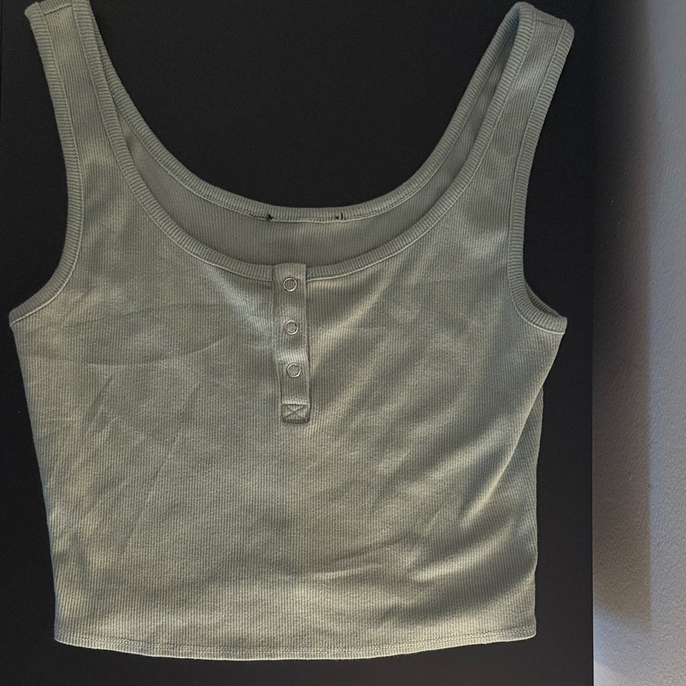 Sage Green Ribbed Tank Top